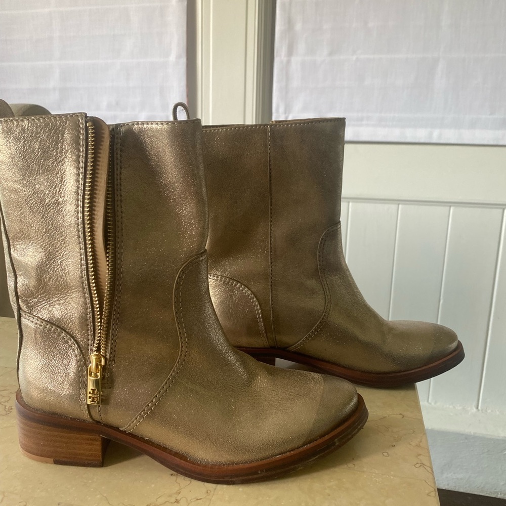 Very cute Tory Burch Gold booties
